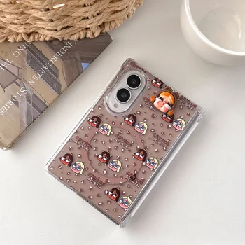 Galaxy Z Fold7: Lustige Cartoon-Magnet-Handyhülle 7 Fold Fold 7 Fold 8 Cover mit Magsafe-Ständer und Kettenhülle