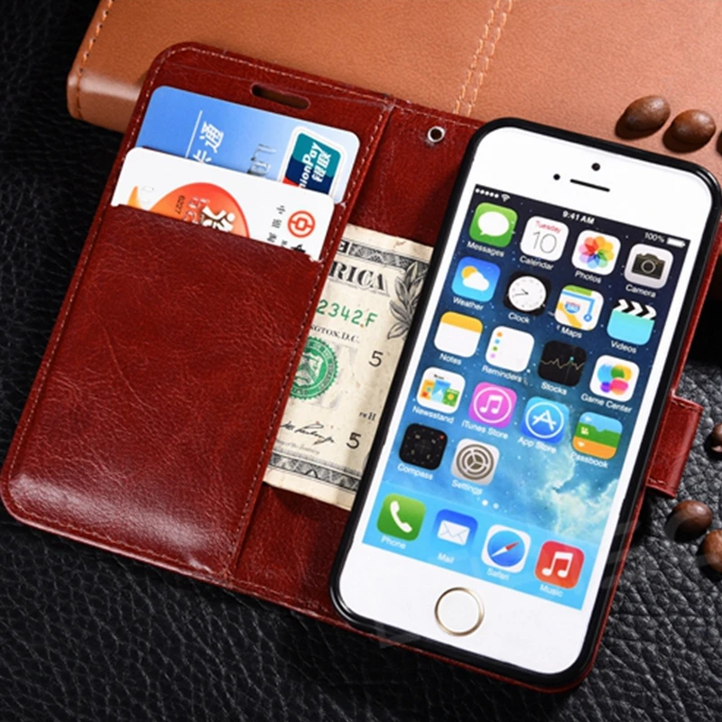 Fällen 6S Luxus Leder Brieftasche Flip Weiche Capa Silikon Fall auf 5S 5 Abdeckung – Bild 3