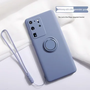 Galaxy S21 FE: Flüssigsilikon-Ringhalter-Hülle stoßfeste Abdeckung Riemen Magnethüllen