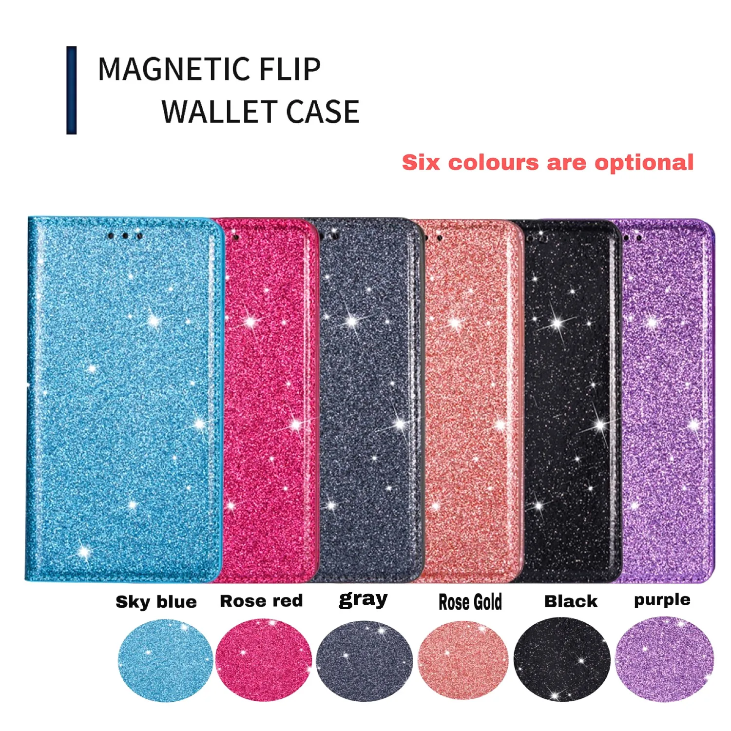 Glitzer-Lederhülle Flip Cover – Bild 6
