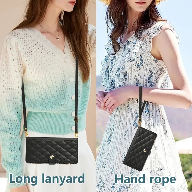 Crossbody Leder-Handyhülle Brieftaschen-Cover – Bild 5