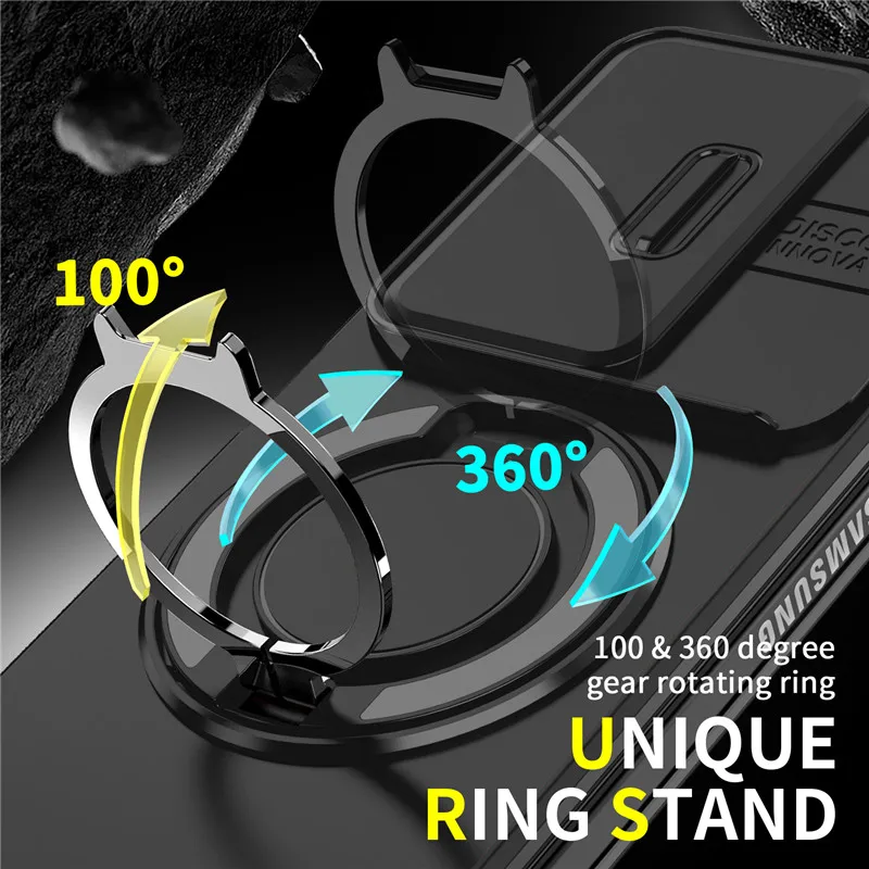 Fall Rutsche Kamera Schützen Rüstung Telefon Fall magnet Halter Ring Abdeckung – Bild 2