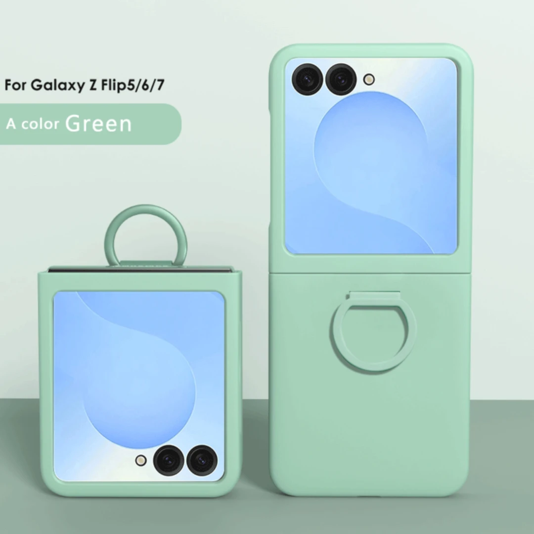 Galaxy Z Flip7: Hartschalen-Handyhülle mit Farbverlauf und Ring Flip7, Schutzhülle mit großem Sichtfenster