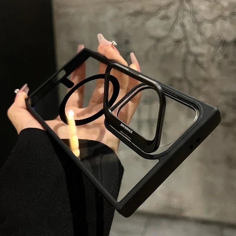Für Magsafe Versteckter Halter Transparente Hülle Stoßfeste Magnetische Kabellose Ladehülle – Bild 4