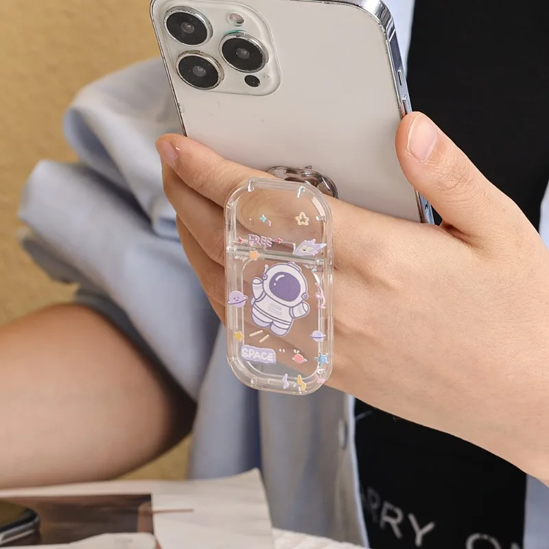 Acryl-Telefonringhalter, Fingerständer, einziehbarer Handy-Griff, faltbarer Ständer für iPhone, Samsung, Smartphones – Bild 3