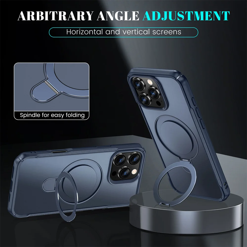 Für Magsafe Wireless Charge Fold Magnetische Ständer Telefon Fall Anti-slip Stoßstange Abdeckung – Bild 3