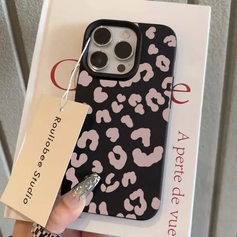 Handyhülle Minimalistischer Leopardenmuster Lichee-Muster Weiche TPU-Abdeckung – Bild 2