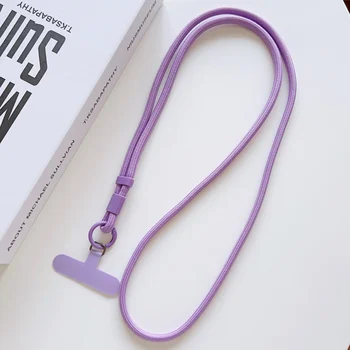 Buntes, verstellbares langes Lanyard für Mobiltelefone, Süßigkeiten, einfarbige Umhängetaschen-Halskette, Anti-Verlust-Gurt für Telefon, universell