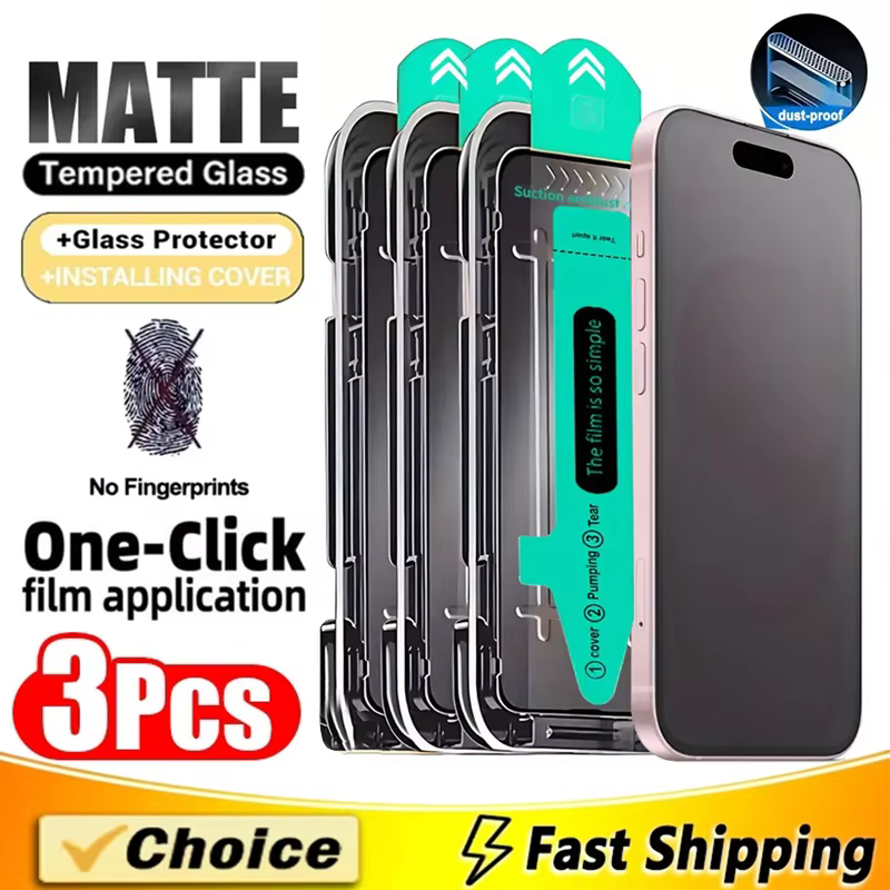iPhone 13: 3 Stück Oleophobe Beschichtung Staubfrei Einfache Installation Matte Displayschutzfolie Glas