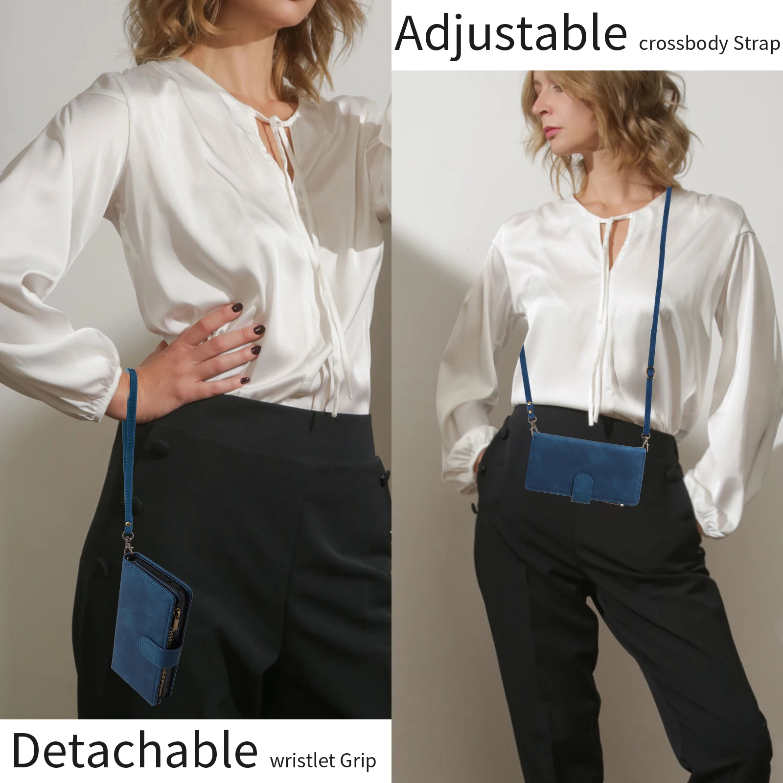 Crossbody Reißverschluss Kartenhalter Brieftasche Tasche Hülle Cover – Bild 6