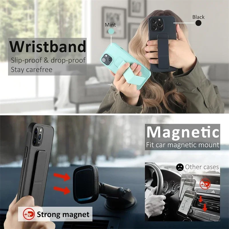 Magnetischer Ständerhalter, Handschlaufe-Hülle Stand-Telefonabdeckung – Bild 2