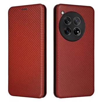 OnePlus 13: Carbon Fiber Magnetische Leder Flip-Cover Fall 8T 8 Pro 7T 6T Nord4 Shell Brieftasche Karte Halter