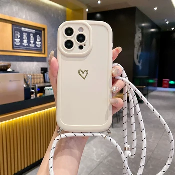 iPhone 11 Pro: Mit Lanyard Love Handyhüllen Crossbody Silikon-Rückseiten-Cover