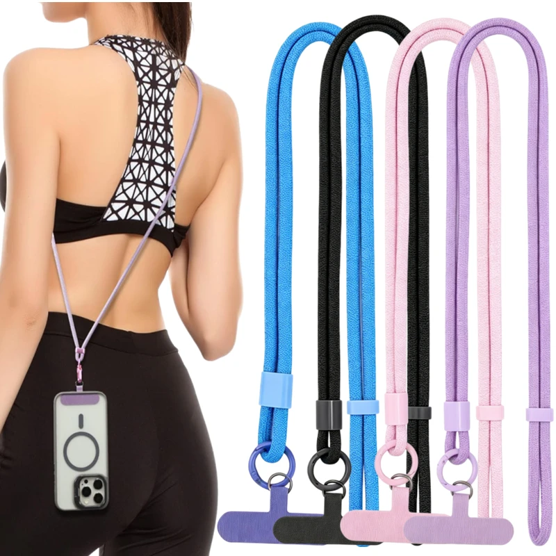 Universell verstellbares Handy-Anti-Verlust-Lanyard mit Patch, Nylon-Halsband für iPhone, Samsung, Xiaomi, Huawei