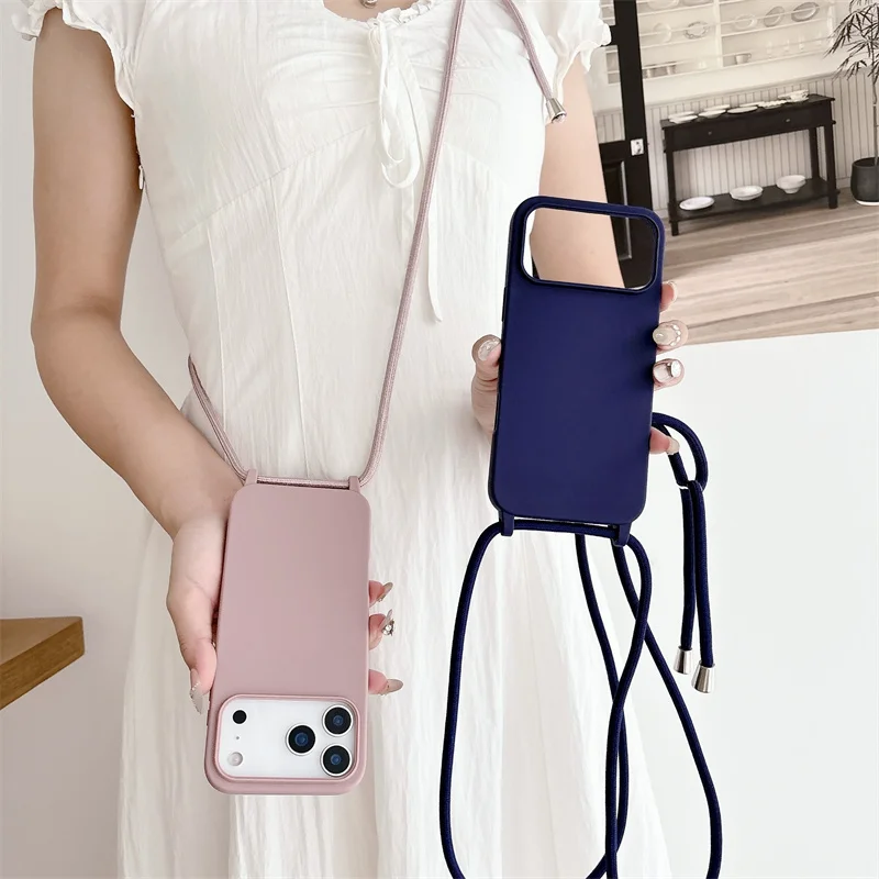 Crossbody-Hülle mit Trageband, Candy-Farben, weiche Silikon-TPU-Rückseite – Bild 2