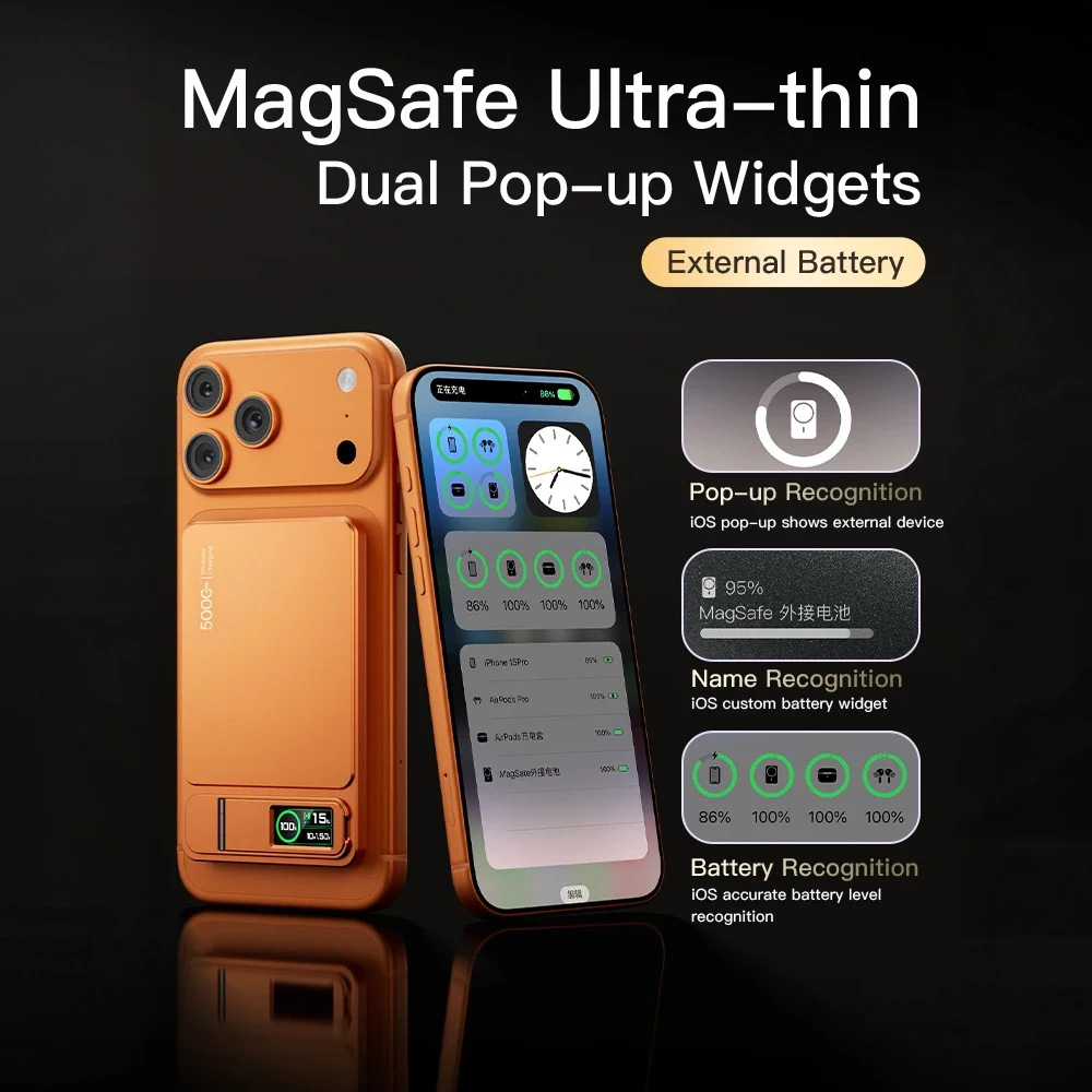 10000mAh Magnetische Powerbank für MagSafe, 20W Schlanke Tragbare Kabellose Lade-Externe Batterie für iPhone 17 16 15 14 13 Pro Max – Bild 5