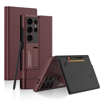 Galaxy S25 Ultra: Hülle Flip-Leder-Wallet-Cover mit Magnetverschluss Schutzhülle