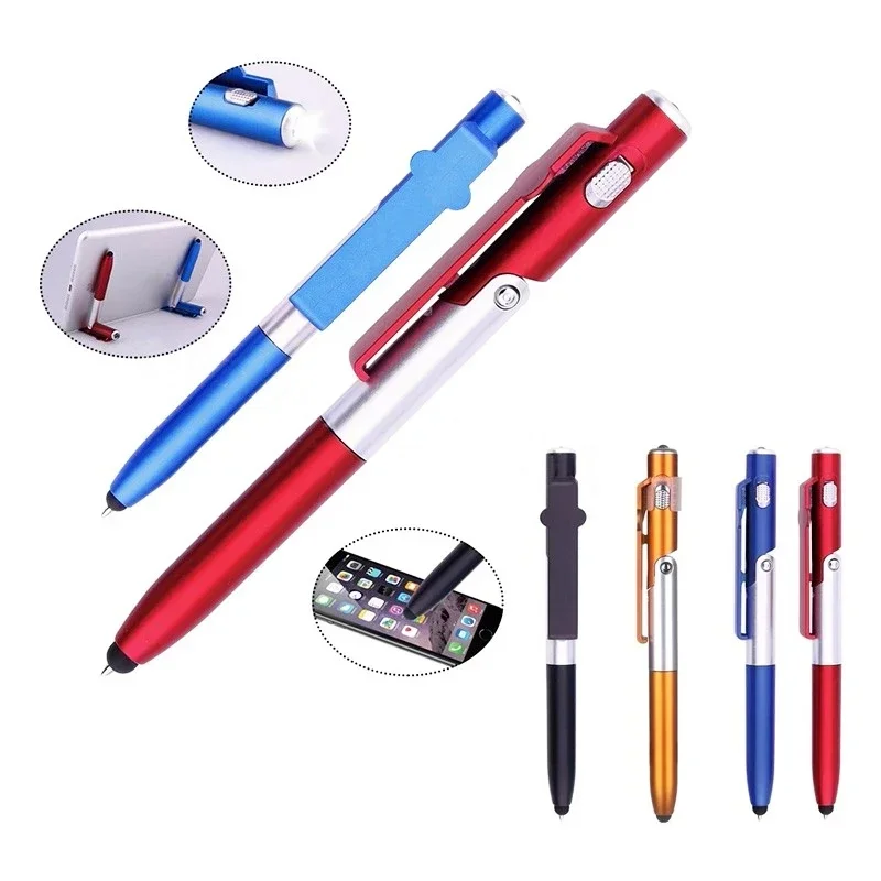 4-in-1-Multifunktions-Kugelschreiber mit LED-Licht, zusammenklappbarer Telefonhalter, Nachtlesen, Schreiben, Bleistift, Büro, Schule, Studenten, Schreibwaren – Bild 5