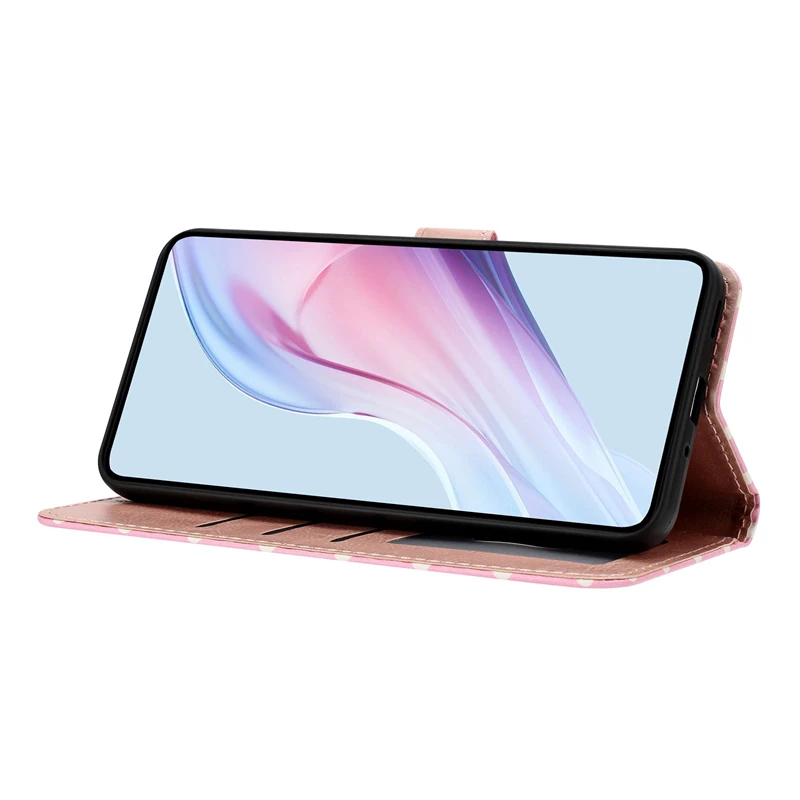 Wave Dot Flip Leder-Brieftaschen-Kartenetui Damenhülle – Bild 4