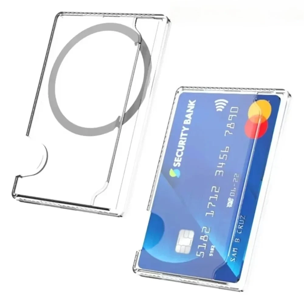 2026 Transparente PC Magnetische Handyhülle Rückseitiger Klebehalter Aufbewahrungsbox Starker Magnet Kartenhülle ~12 – Bild 5