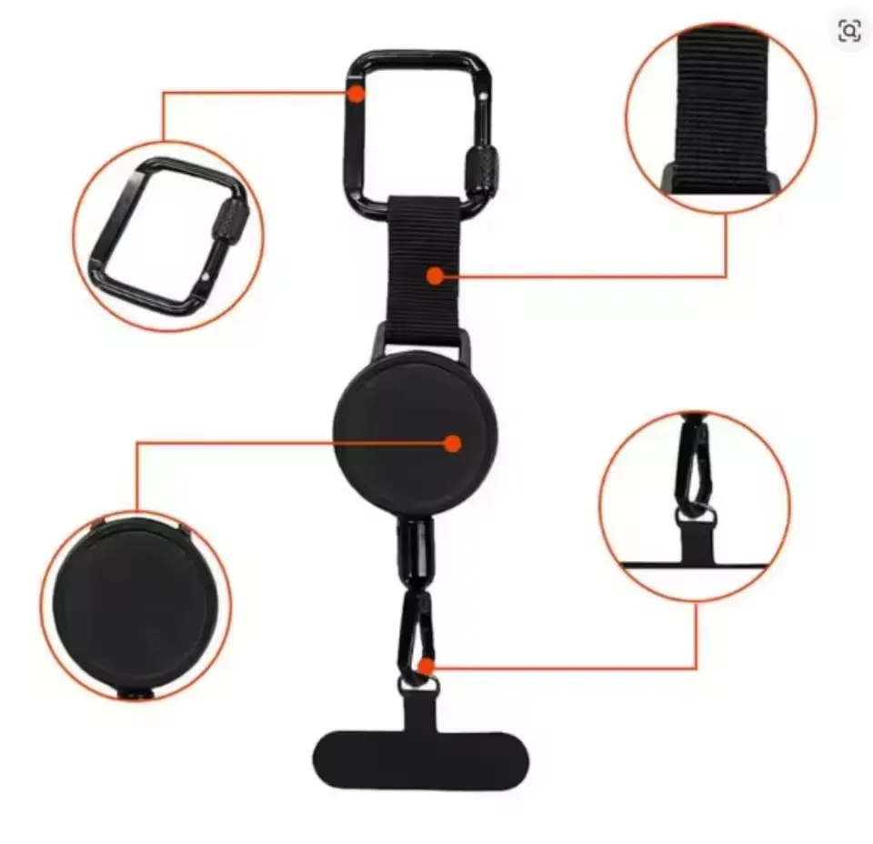 Einziehbarer, diebstahlsicherer Handyhalter, Handy-Lanyard, Smartphone-Hülle, Sicherheitsband mit Gürtelclip, Handy-Lanyard – Bild 5