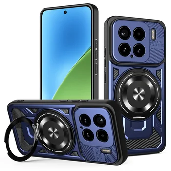 Xiaomi 15: Stoßfeste Rüstungshülle, magnetisch, robust, robust, Hybrid-Ring-Ständer-Schutzhülle