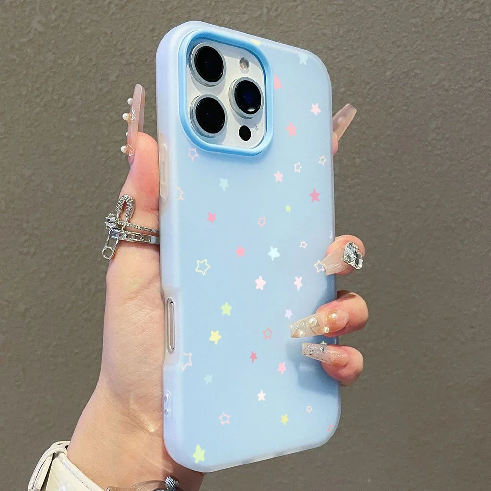 Niedliche Farbige Sternförmige Stoßfeste Matte Candy-Color 2-in-1 Handyhülle Reno15 Reno14 Reno13 Reno12 – Bild 6