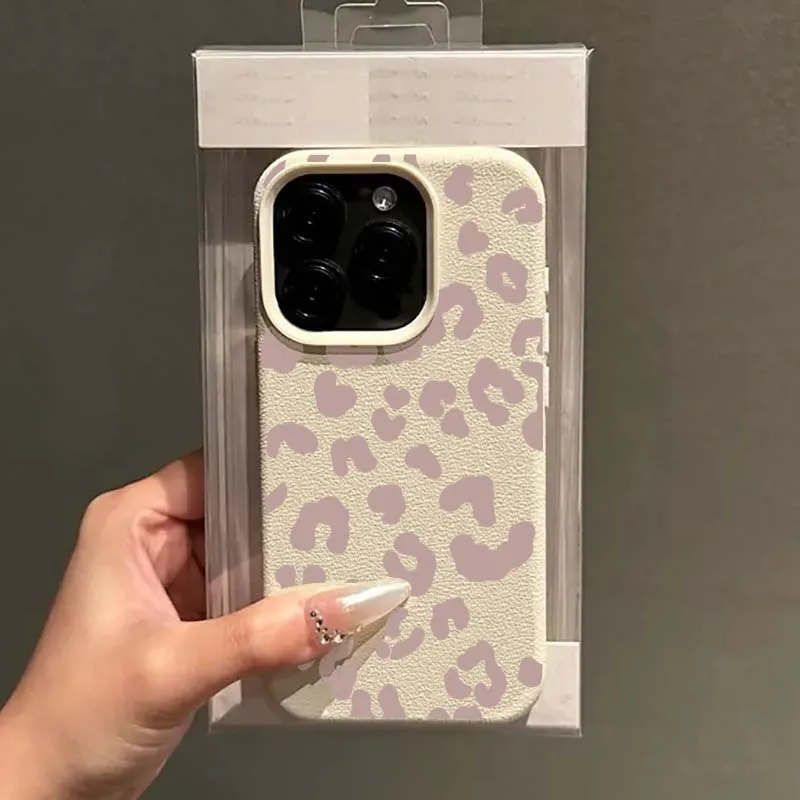 Handyhülle Minimalistischer Leopardenmuster Lichee-Muster Weiche TPU-Abdeckung – Bild 4