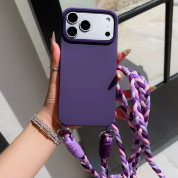 iPhone 16: Lanyard-Telefonhülle Crossbody Neck Cord Strap Anti-Verlust stoßfeste Schutzhülle