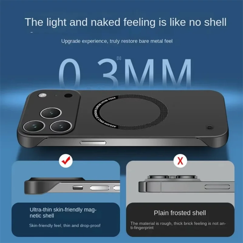 Ultradünne, harte PC-Magnet-Rahmenlose Handyhülle für Magsafe, matte Farbe, solide Abdeckung – Bild 5
