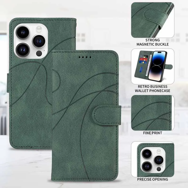Flip Wallet Case Leder Kartenfächer Standbuch Telefonabdeckung – Bild 5