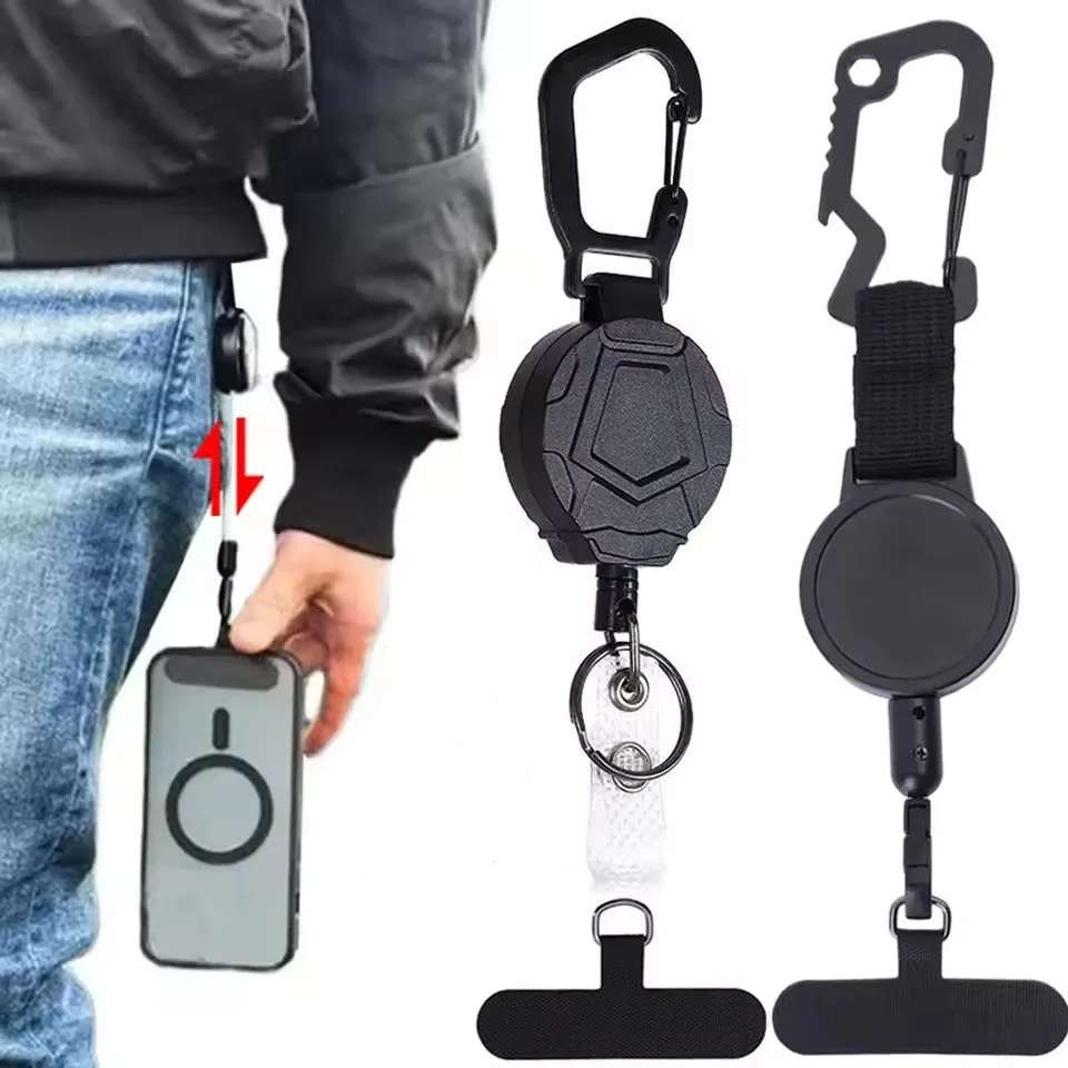 Einziehbarer Diebstahlschutz-Handyhalter mit Trageband und Gürtelclip für Outdoor-Reisen