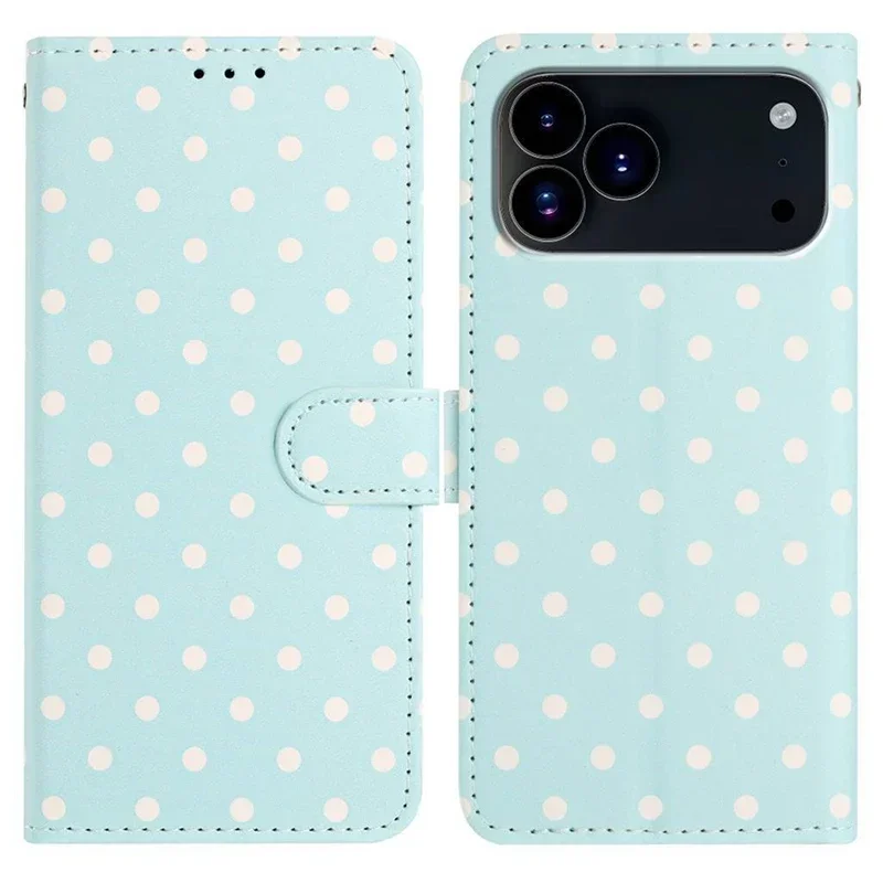 iPhone Air: Wave Dot Flip Leder-Brieftaschen-Kartenetui Damenhülle