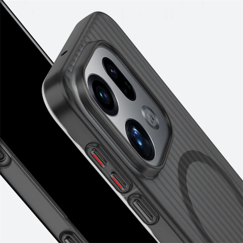 Für MagSafe Magnetische Hülle für Find X8Pro X8S+ Luggage Stripe Transparente, matte, harte, stoßfeste – Bild 4