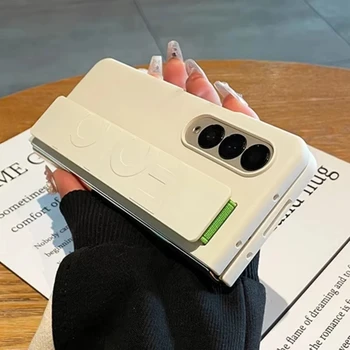 Galaxy Z Fold5: Luxus-Handgelenkschlaufenhalter-Telefonhülle, ultradünne, matte PC-Silikonhülle