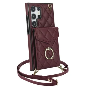 Galaxy S23 FE: Crossbody-Handyhülle Brieftasche mit Kartenhalter-Abdeckung