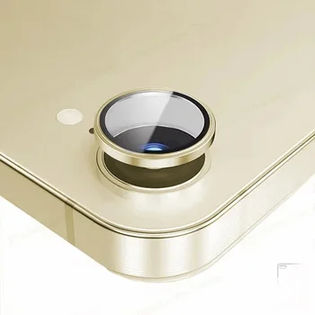 iPhone 16e: Aluminiumlegierung Ring-Kameraschutz Rückseite aus gehärtetem Glas Objektivabdeckung