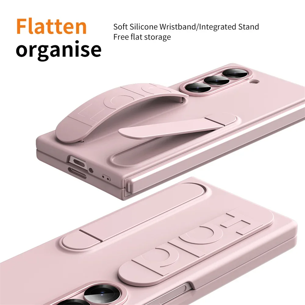 Luxuriöse Armband-Hülle mit unsichtbarer Halterung Handgelenkschlaufe Klappständer Silikonhülle – Bild 4