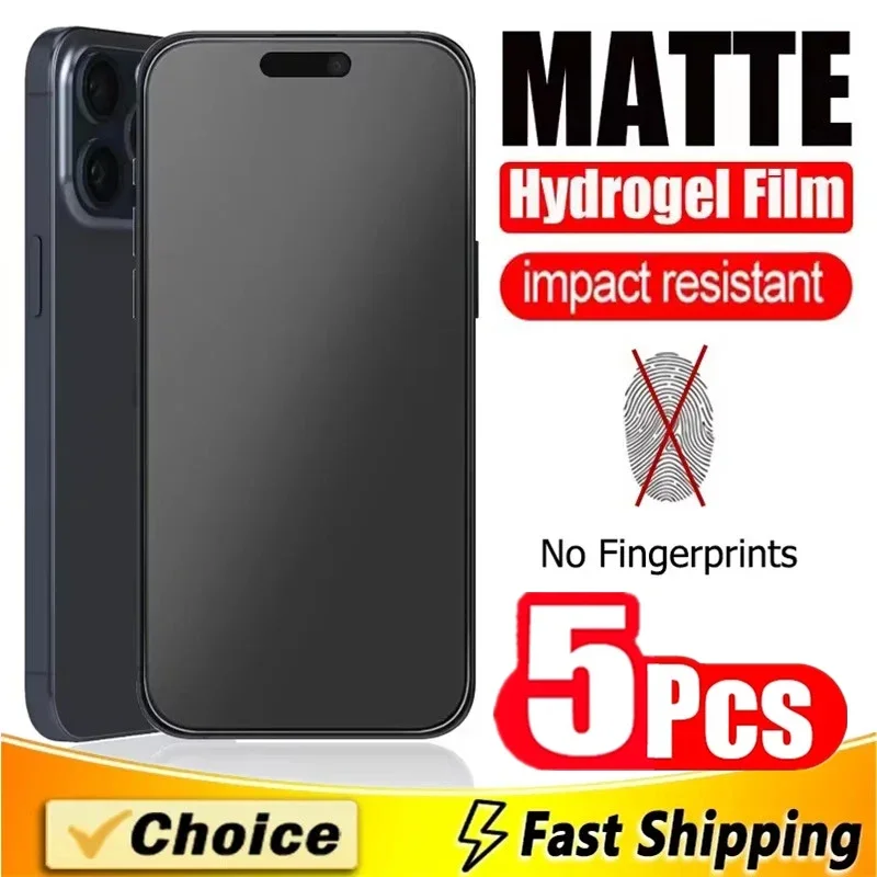 iPhone 13: 5 Stück matte Hydrogelfolie Frosted Displayschutzfolie