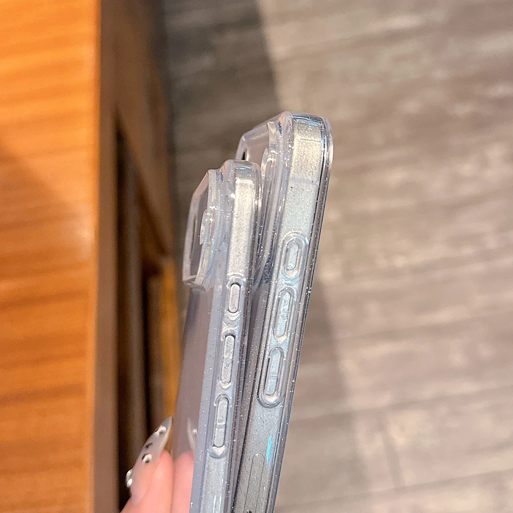 Glitzernde Transparente Handyhülle Stoßfeste TPU Silikon Weiche Schutzhülle Funda – Bild 5