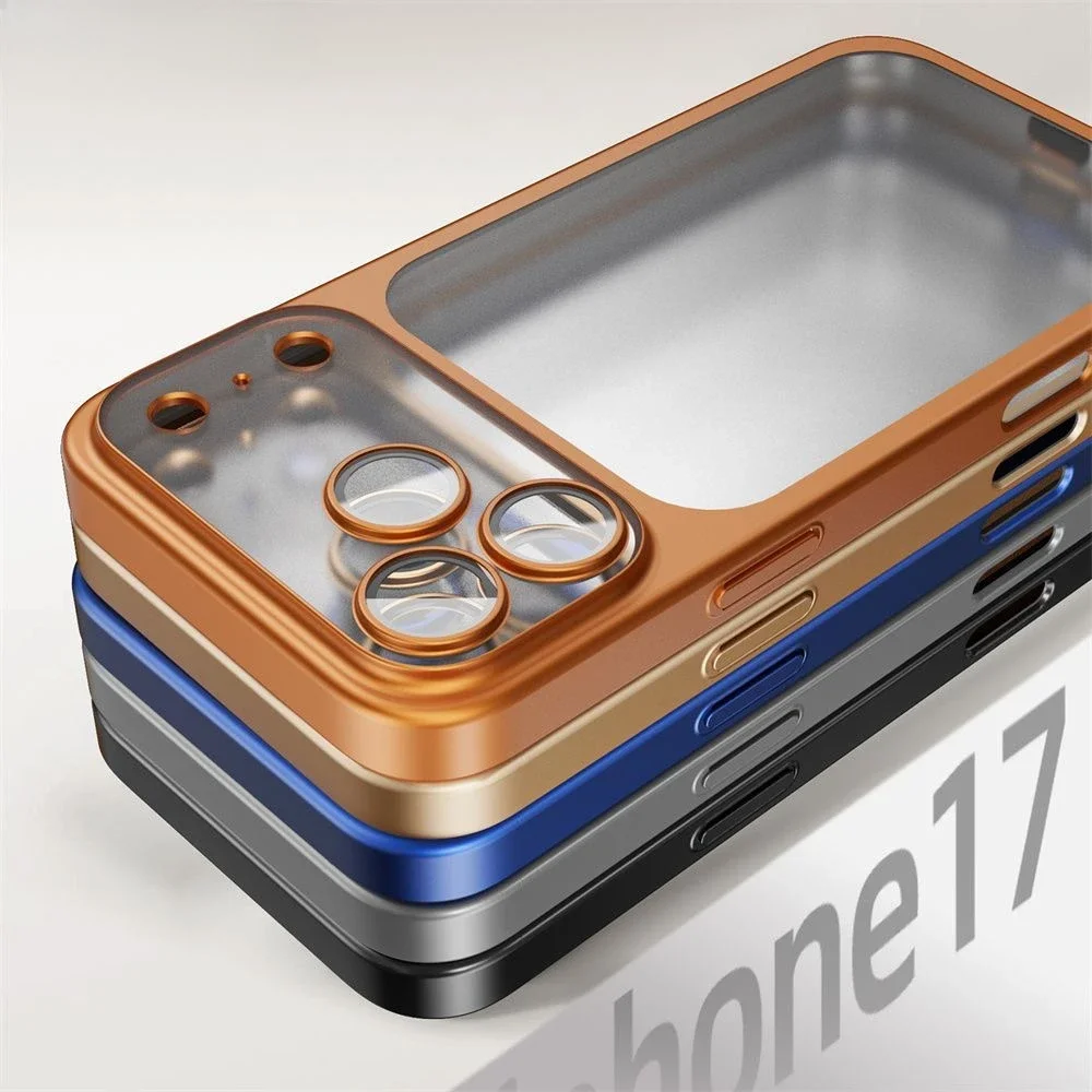 Luxus Überzug Farbe PC Transparent Telefon Fall 17Air Objektiv Schutz Matte Transparente BackPlate Hard cover – Bild 6