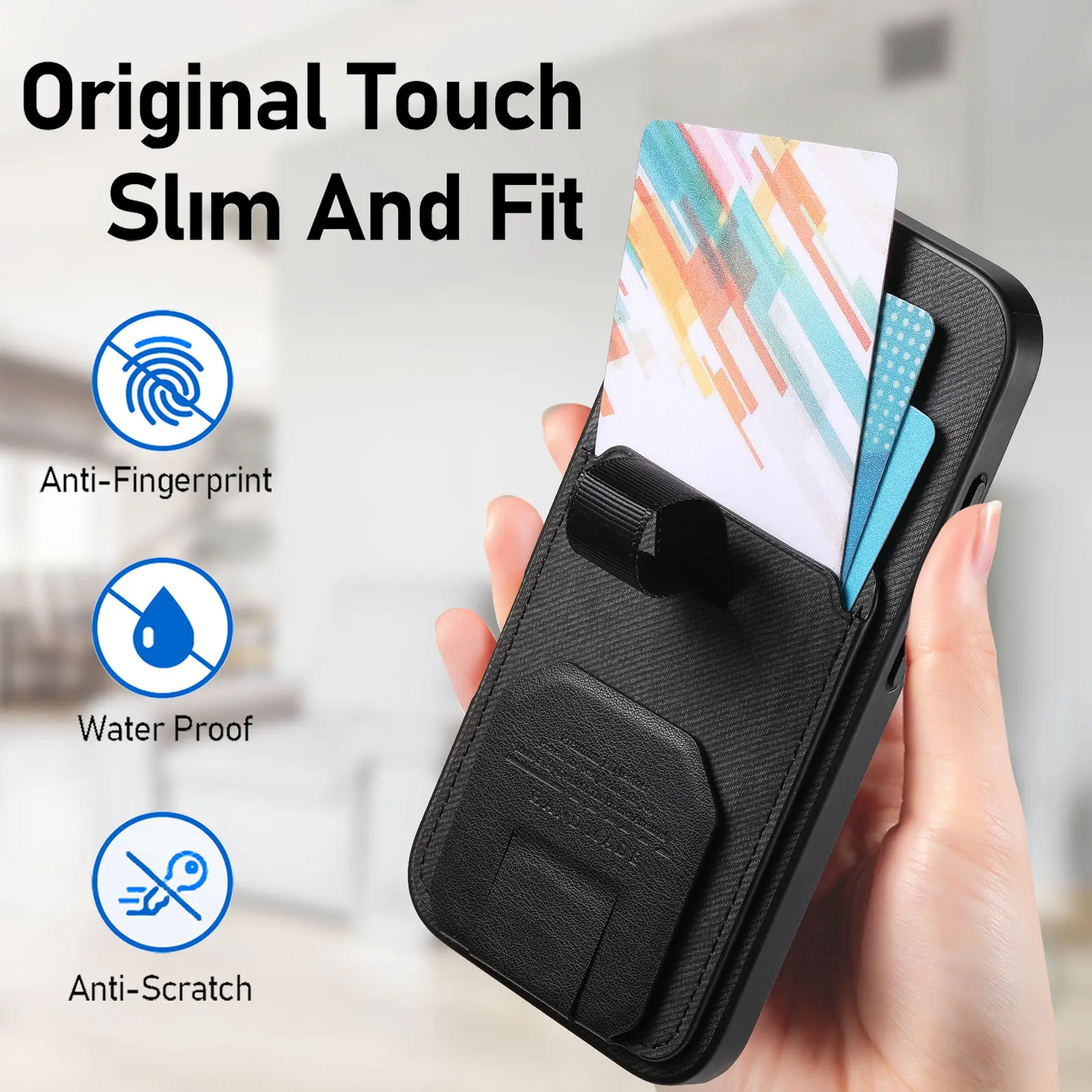 Finger Strap Telefon Fall Stoßfest Karte Halter Abdeckung – Bild 5