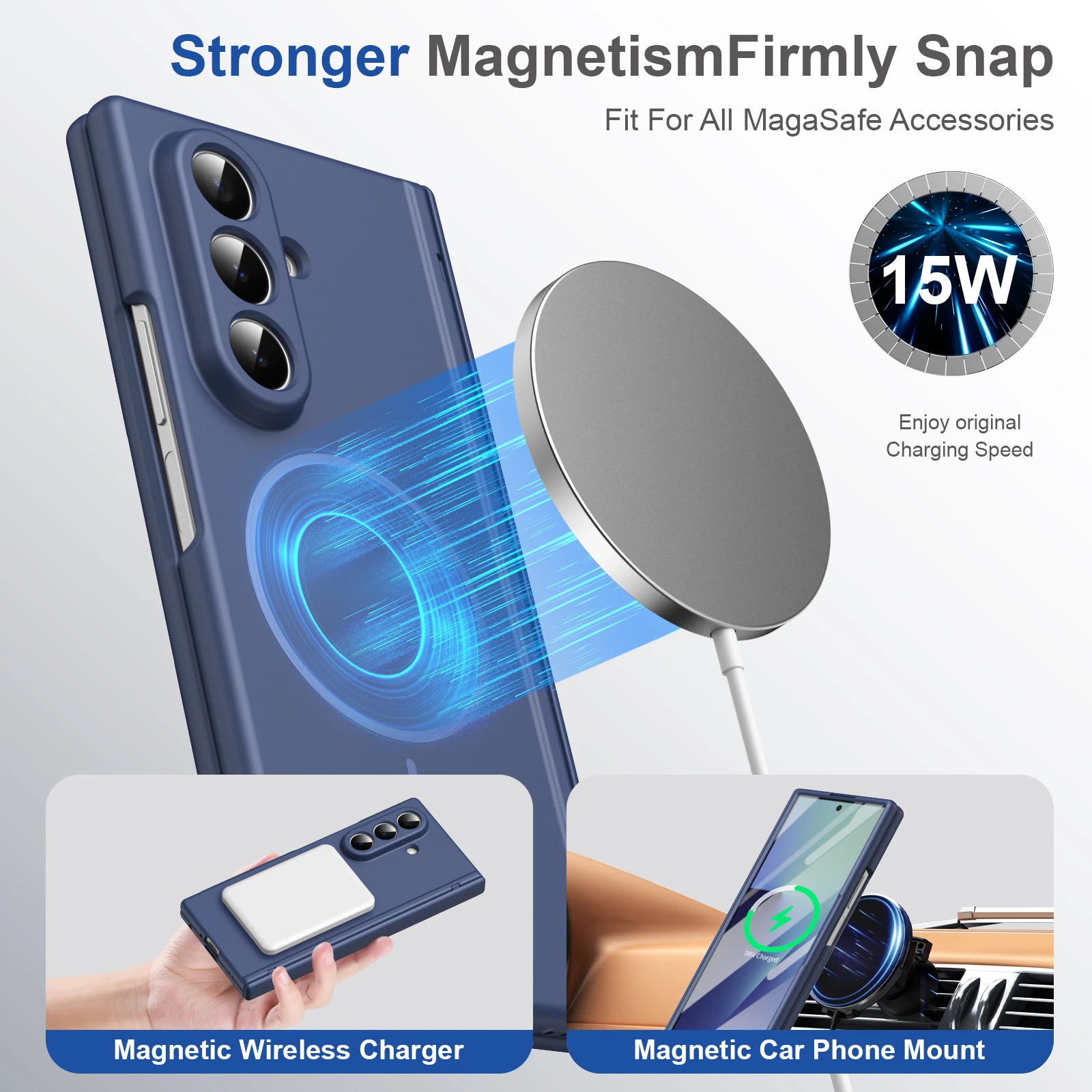 Scharnier-Schutzhülle, magnetisch, 6, 5, 4, 3, 5G, für Magsafe Fold7, Fold6, mit Displayschutzfolie – Bild 3