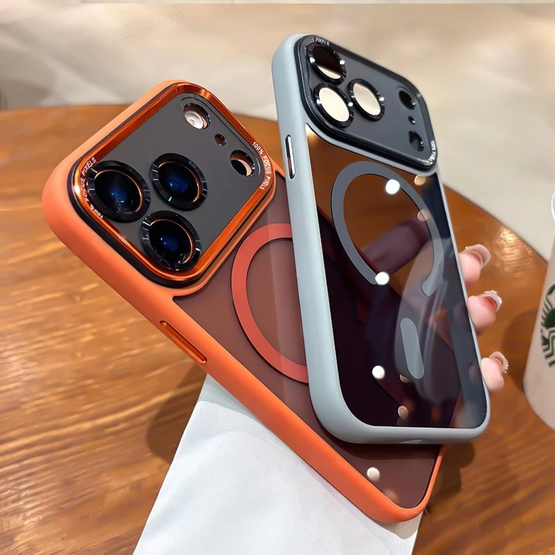 Transparente Metall-Kamera-Stoßstangenhüllen für Magsafe magnetische klare Telefonabdeckung – Bild 2