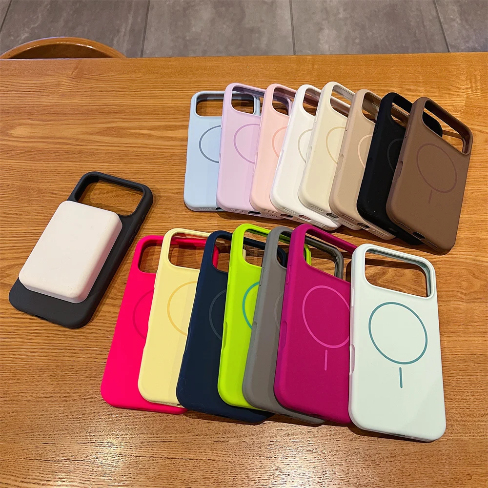 Matte weiche flüssige Silikon-Telefonhülle für Magsafe Wireless Charging Cover für 14 13 12 – Bild 6