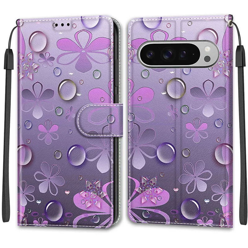 Blumenmuster Flip Case Wallet Leder Phone Cases Stand Book Cover Taschen – Bild 4