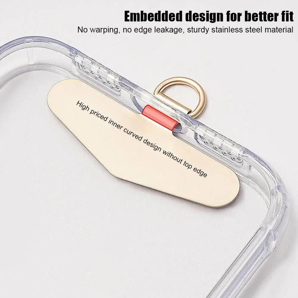 Universelles ultra dünnes Telefon-Lanyard aus Edelstahl mit haltbarer Metall dichtung Patch-Karten-Clip-Riemen hängen – Bild 4