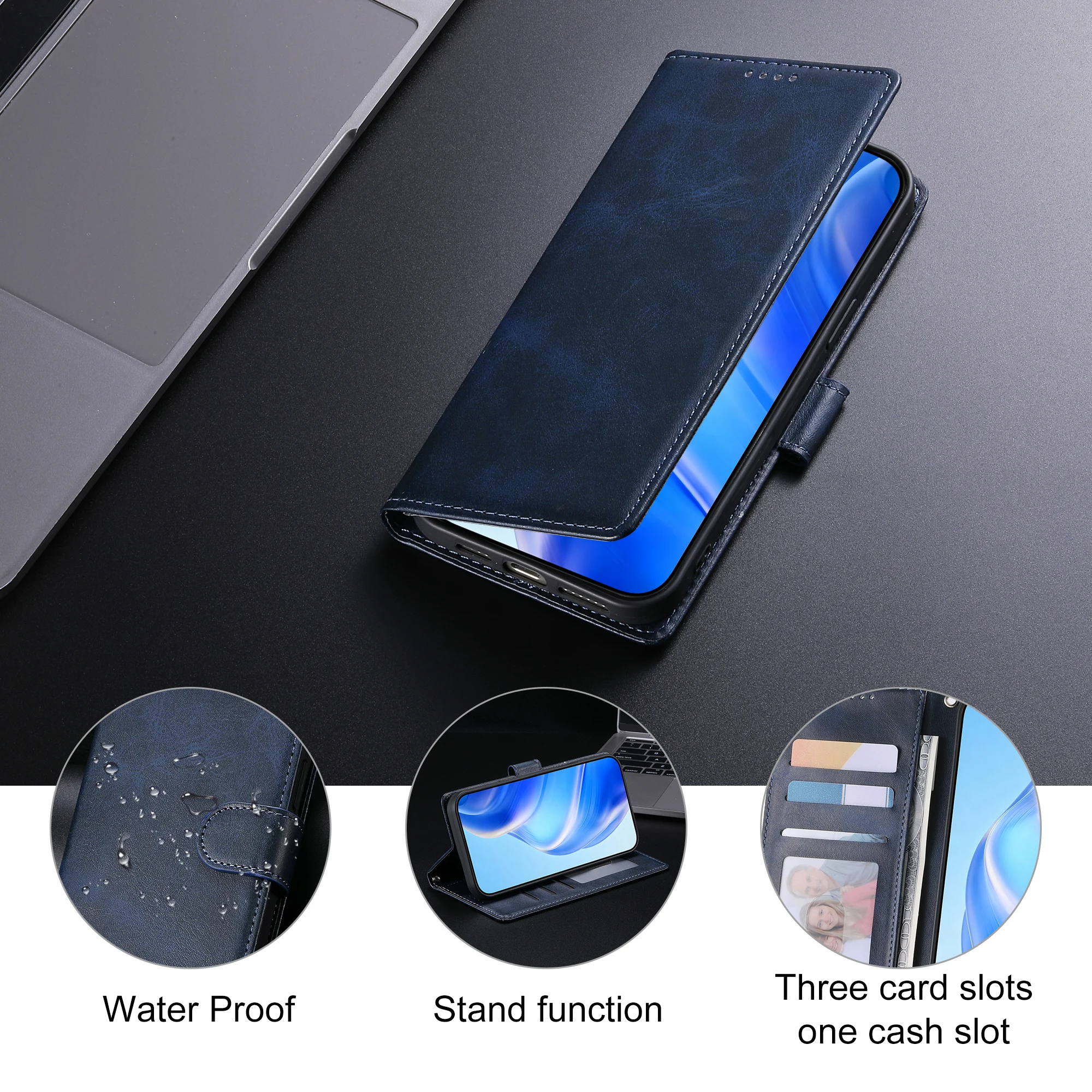 Leder Flip Case Wallet Cover – Bild 4