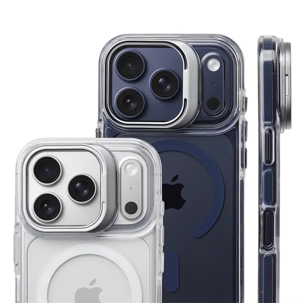 Luxuriöse magnetische stoßfeste klare Stoßstangenhülle für Magsafe Lens Protect Stand Cover – Bild 2