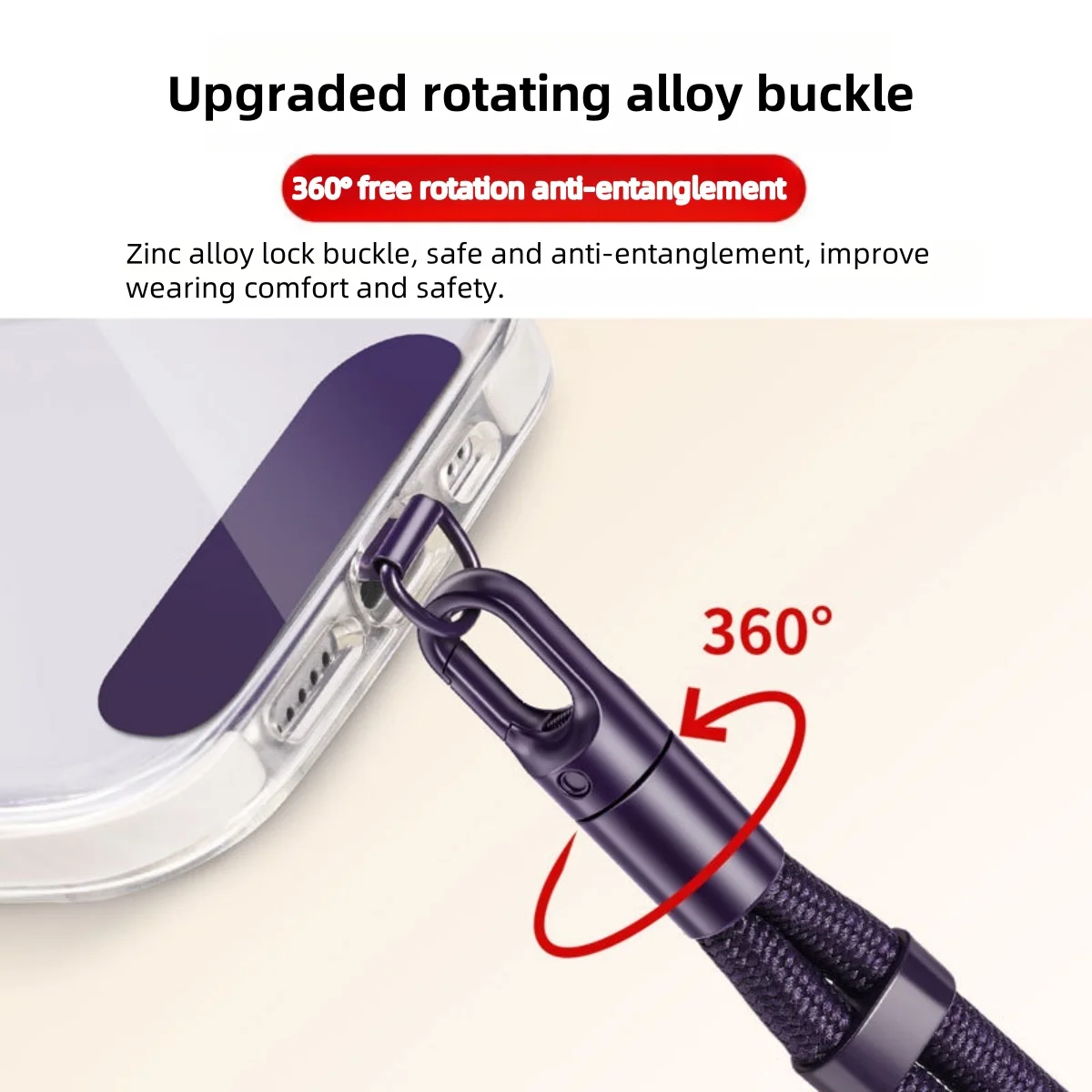 Universelles Telefon-Lanyard mit Clip, verbessert, Anti-Drop 360° ° Drehbarer, verstellbarer Hals-/Umhängegurt für alle – Bild 4